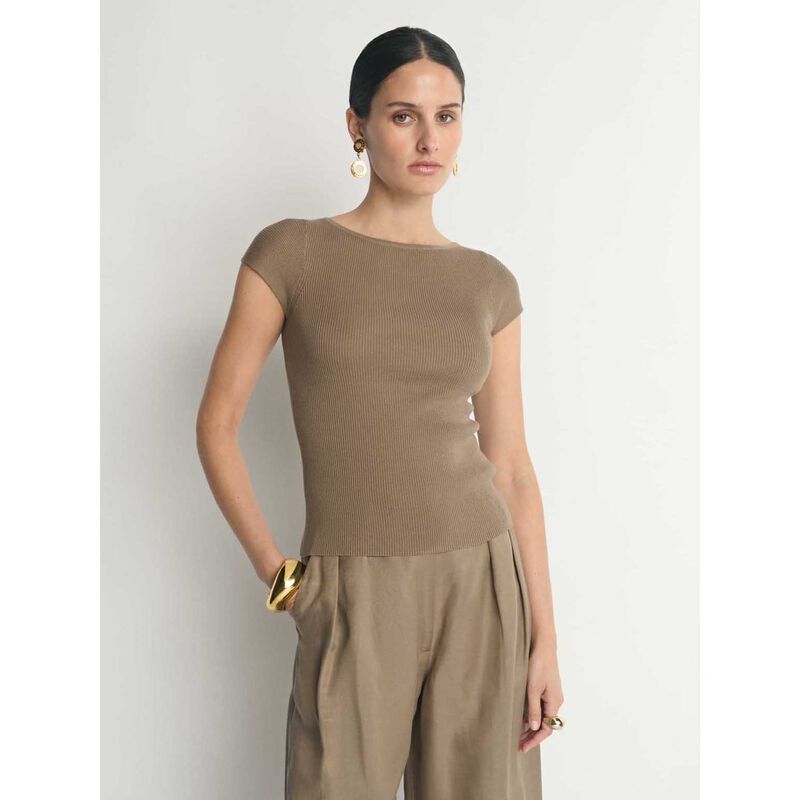Veronika Maine Cotton Silk Cap Sleeve Knit image number 7